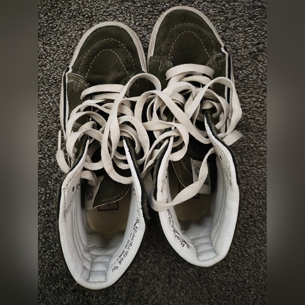 Vans Green High-Top Sneakers with White Laces